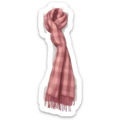 pink and beige checkered scarf  sticker