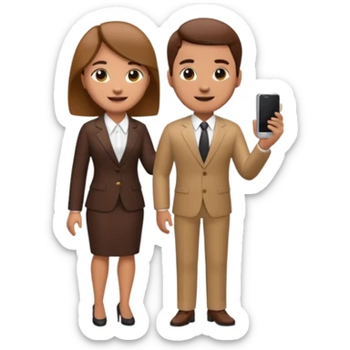 A 3D full body MNC Employee bitmoji talking on mobile with someone sticker