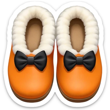 Uggs slippers with orange, white and black bows sticker
