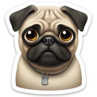 pug with gun closing one eye  sticker