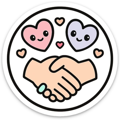 little alchemy style icon
subject: a vow
border: medium-black
shape: round, circular
background: white
style: full color fill with medium black outlining sticker