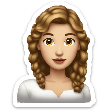 Femme parisienne cheveux long châtain sans frange sticker