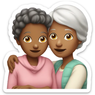Grandmother with a girl sticker