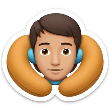 man using travel neckpillow  sticker