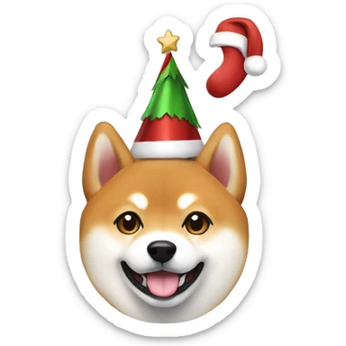 Shiba Inu with holiday season  sticker