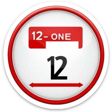prohibition sign with number 12 inside, no one under 12 allowed symbol sticker
