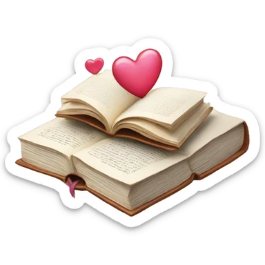 Book with hearts  sticker