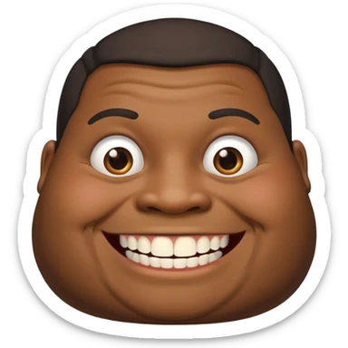 Fat black man missing half of front tooth sticker