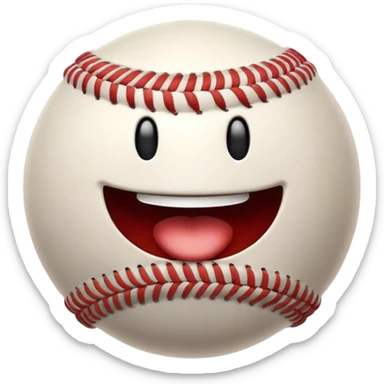 Cinematic Realistic Baseball Pop Culture Emoji, showcasing an action-packed scene of America's favorite pastime rendered with lifelike textures and energetic, nostalgic lighting. sticker