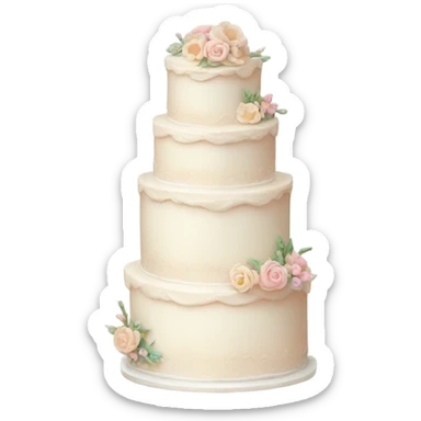 Small cute wedding cake sticker