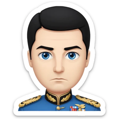 Georgian Dictator with 20 kids blue eyed and black hair like a dictator  sticker