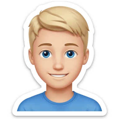 niño guapo adolescente de ojos azules sonriendo enamorado sticker