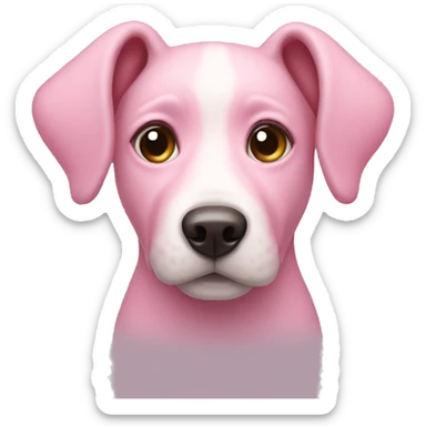 pink dog with creamy hearts in eyes sticker