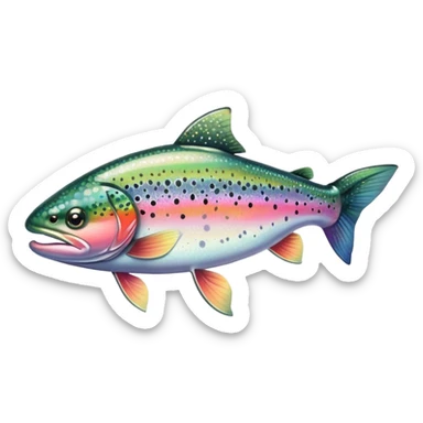 A rainbow trout  sticker