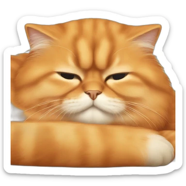 Orange persian cat sleeping sticker