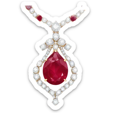 Full Diamond ruby necklace  sticker