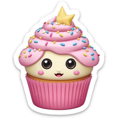 cupcake love cute with big toon eyes sticker