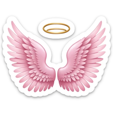Tiny mini soft pink angel wings sticker