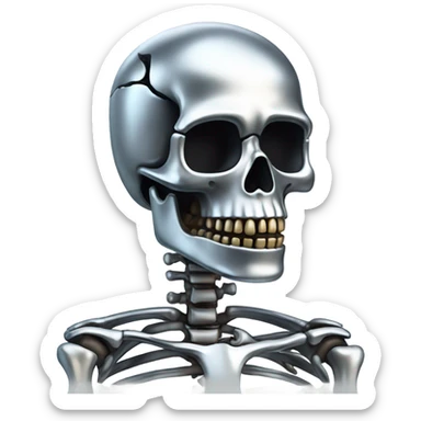 skeleton made out of chrome sticker