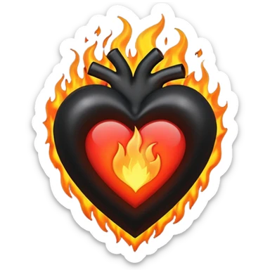 A black love hurt in black fire sticker