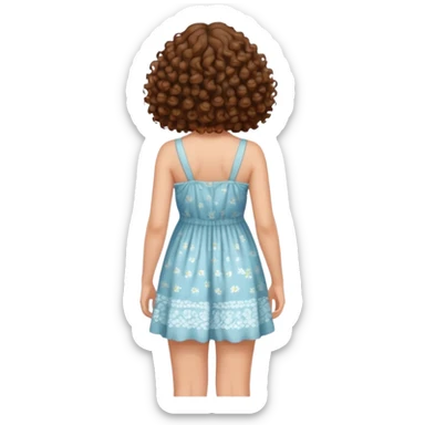 curly hair image of a girl in back view sticker