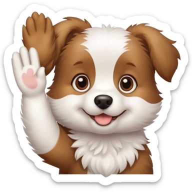 Cute dog waving sticker