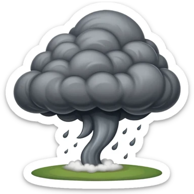 A thick dark funnel cloud sweeping across open plains. sticker