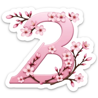 the number 25 in cherry blossoms sticker
