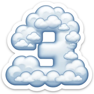 The number is 1 a made from clouds sticker