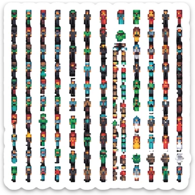 stylish professional pixel art male and female icons with modern fashion sticker