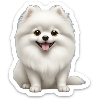 white-Pomeranian-tilt-puppy sticker