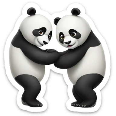 two pandas hugging sticker