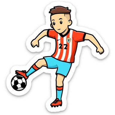 Santi Giménez playing soccer sticker