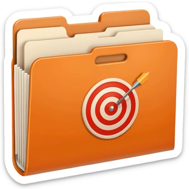 orange file folder with target on the cover sticker