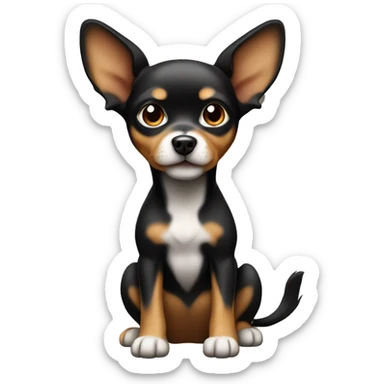 black tan small dog with pointy ears cute sticker