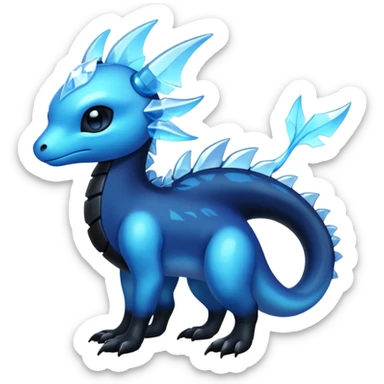 Shiny Dark Edgy  Inteleon-Aurorus-Fakémon-hybrid-creature (full body)  sticker