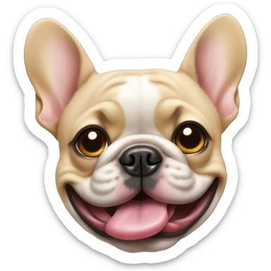 Frenchie sticking tongue out sticker