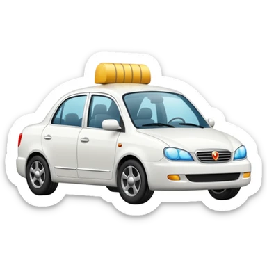 Auto blanco yendo al cine sticker