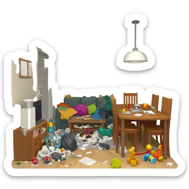 a messy house sticker