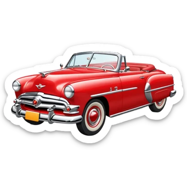 1950s convertible illustration sticker