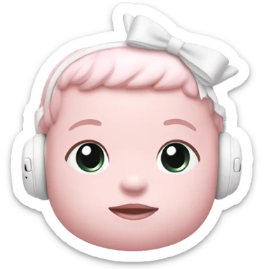 Baby pink AirPod max with a white bow sticker