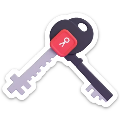 api key with code symbols sticker