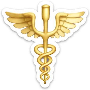 gold caduceus sticker