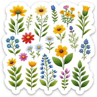 scandinavian wildflowers sticker
