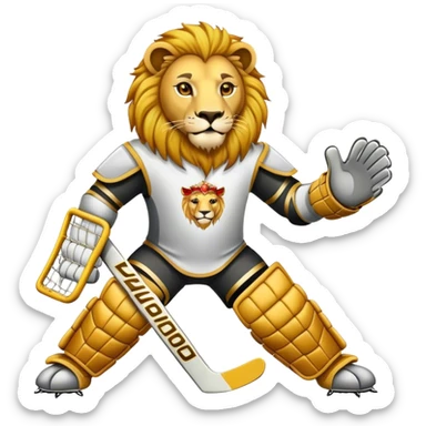 Lion as goalie sticker