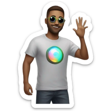 Reach for the Lasers wide eyed raver sticker