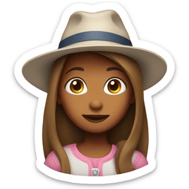 A girl with a heart with hat  sticker