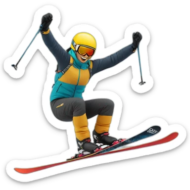 Skier fait un salto sticker