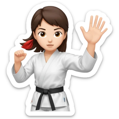 Brunette girl who practice karate sticker