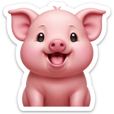 Cinematic Cute Yawning Piglet Portrait Emoji, Head tilted slightly with a dramatic, wide-open yawn, showcasing a soft, delicate rosy-pink hide with tiny droopy ears, round beady eyes barely open in drowsy contentment, Simplified yet irresistibly adorable features, highly detailed, glowing with a soft, cozy glow, high shine, relaxed yet expressive, stylized with a touch of playful whimsy, bright and endearing, soft glowing outline, capturing the essence of a sleepy yet affectionate piglet, so drowsy it feels like it could stretch out of the screen and curl up for a nap! sticker